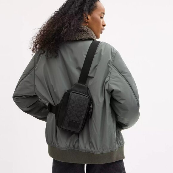 NWT Coach CW347 Edge L Pack Backpack Sling Bag Gunmetal/Charcoal/Black *SEALED* - Picture 3 of 9